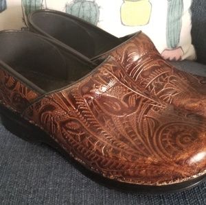 Dansko Clogs 40 Cognac Brown Leather sz 9 9.5 Boho